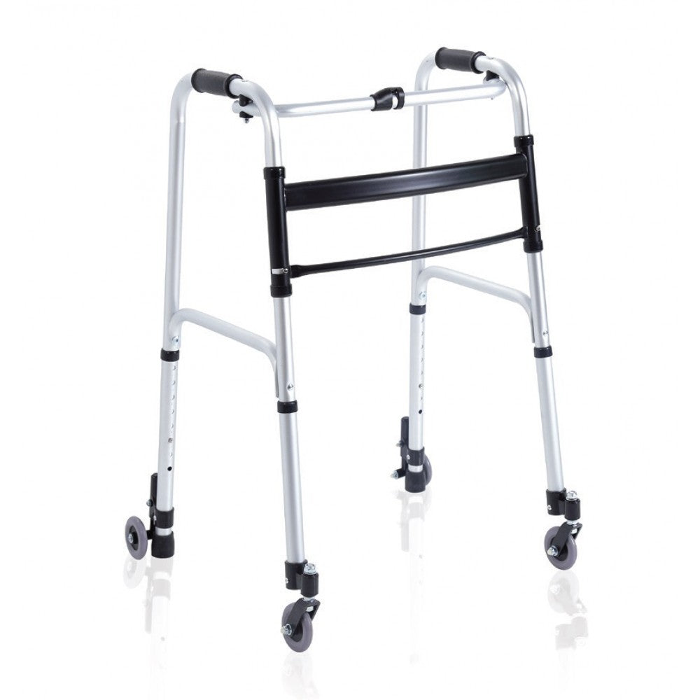 Deambulatore pieghevole regolabile - Sistema autobloccante