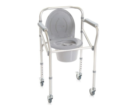 Rialzi stabilizzanti per WC in alluminio anodizzato – 4 funzioni in 1 – Pieghevole – 4 ruote – Serie Onda