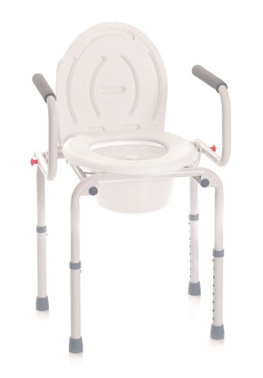 Rialzi stabilizzanti per WC in alluminio verniciato – 4 funzioni in 1 – Fissa – Braccioli ribaltabili – Onda