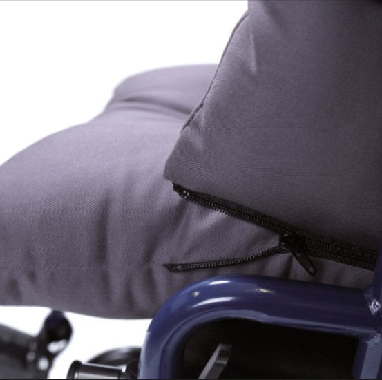 Cuscino in fibra cava siliconata – Set 3 elementi: cuscino, dorsale e coppia braccioli con cerniera disinnestabili