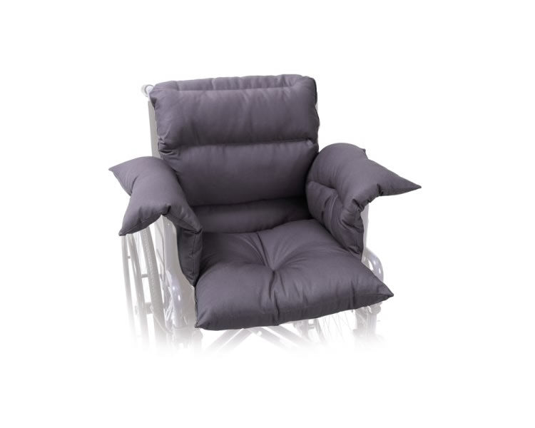 Cuscino in fibra cava siliconata – Set 3 elementi: cuscino, dorsale e coppia braccioli con cerniera disinnestabili